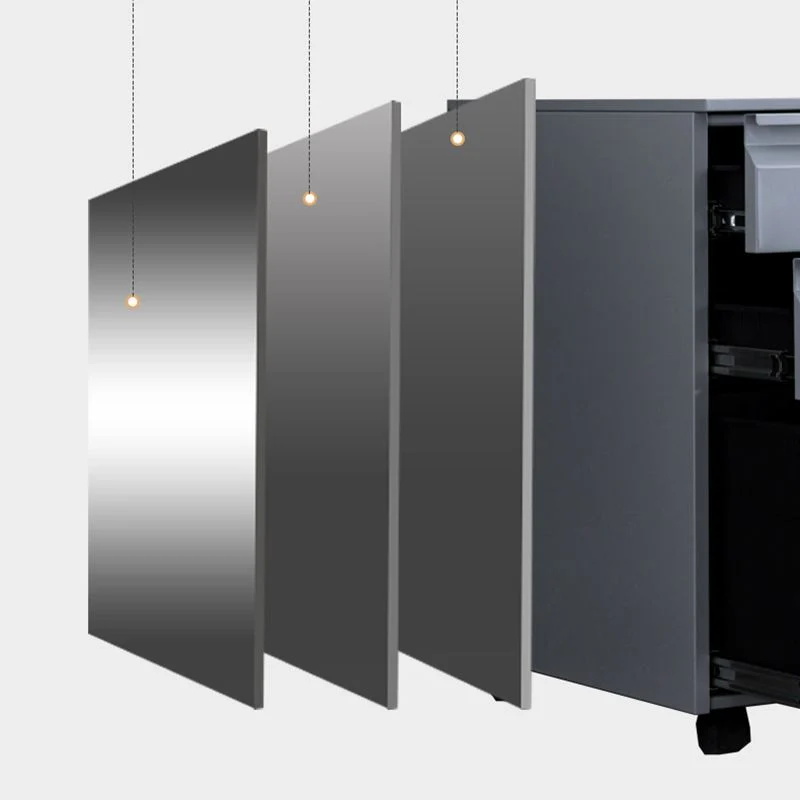Contemporary File Cabinets Staalsoort Frame Electronic Lock Mobile Filing Cabinet Wheels Black
