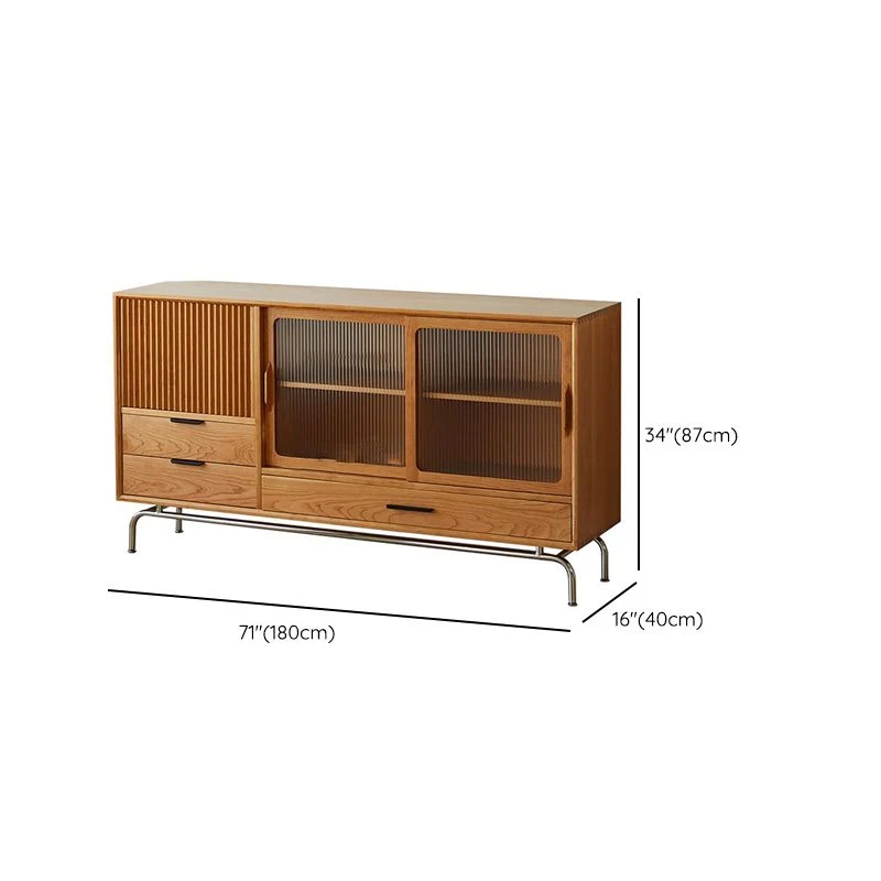 Contemporary Glass Doors Display Stand Dennen Storage Cabinet Dining Room 47l
