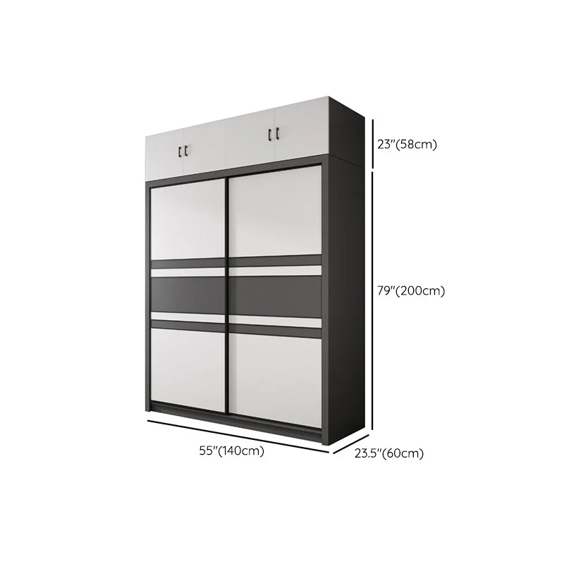 Contemporary Grey and Parelmoer Storage Cabinet Bedroom Cabinet Sliding Doors 47l