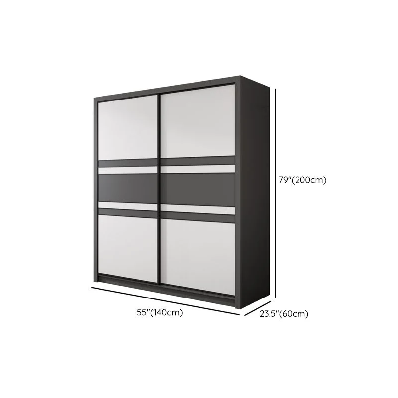 Contemporary Grey and Parelmoer Storage Cabinet Bedroom Cabinet Sliding Doors 47l
