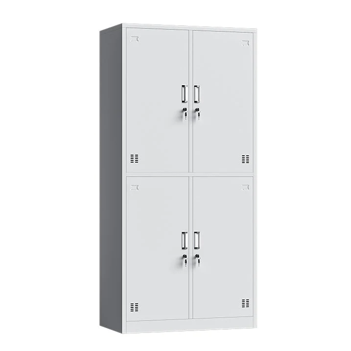 Contemporary Grey Storage Cabinet Metaal Cabinet Hinged Doors