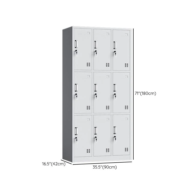 Contemporary Grey Storage Cabinet Van metaal Cabinet Hinged Doors