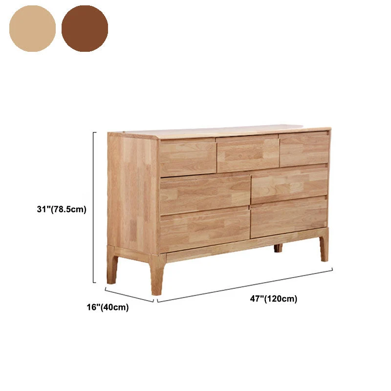 Contemporary Gummi Wood Chest Bedroom Storage Chest Drawers Nut