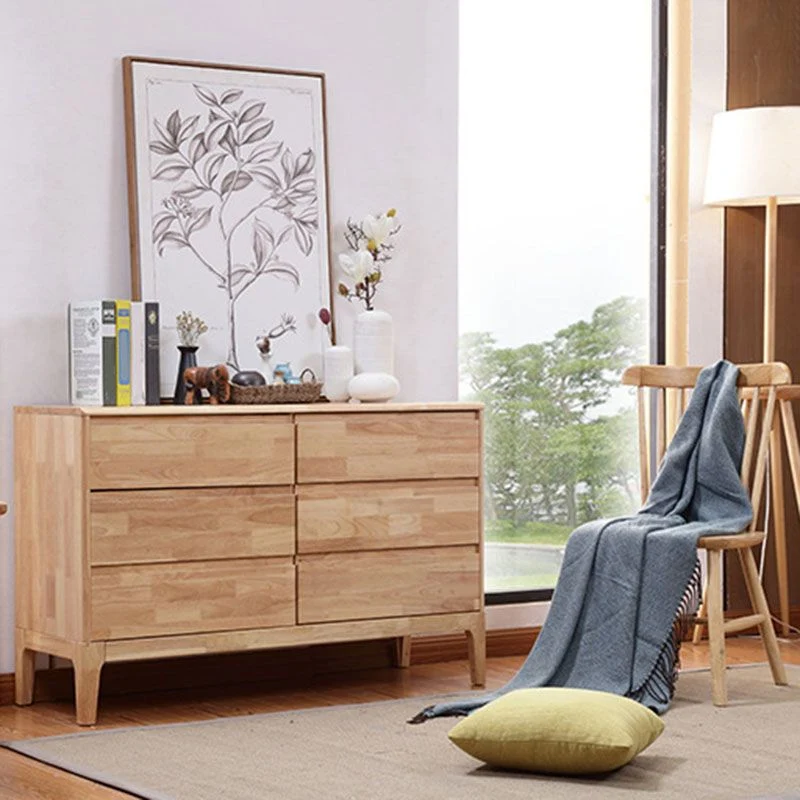 Contemporary Gummi Wood Chest Bedroom Storage Chest Drawers Nut