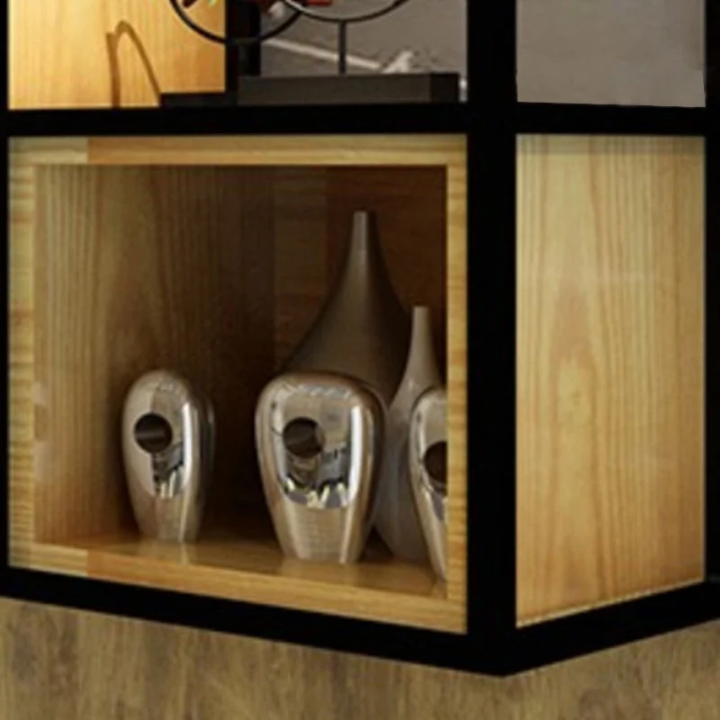 Contemporary hout Bookcase Floating Natural Closed Back Bookshelf 35