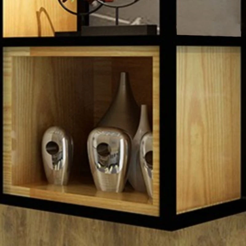 Contemporary Hout Bookcase Floating Natural Closed Back Bookshelf 35