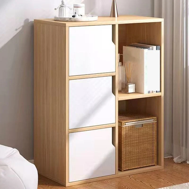Contemporary hout Side Cabinet Storage Shelves and Doors 16l