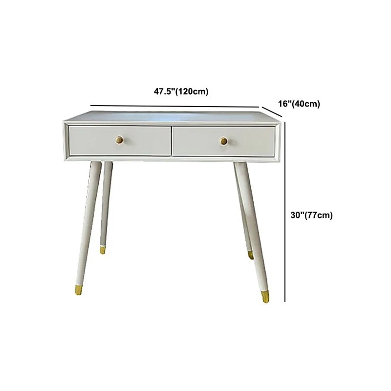 Contemporary Ivoor Make-up Vanity 2 Storage Drawers Solid Wood Dresser 17l