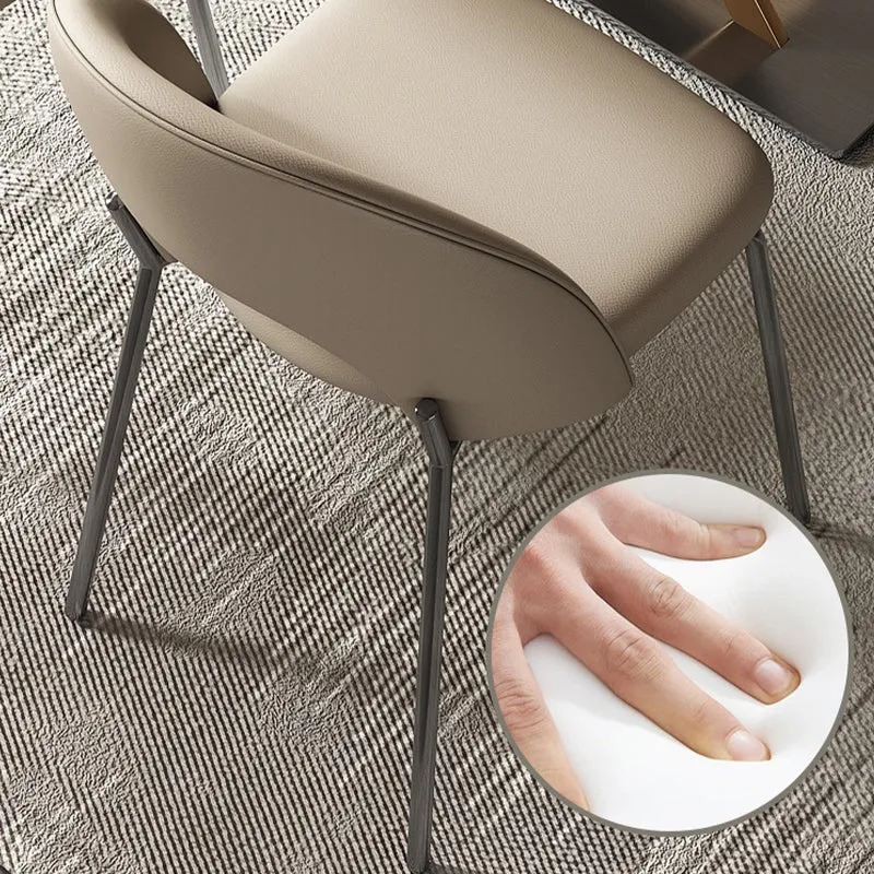 Contemporary Kitchen Dining Chairs Faux Leather Side Chairs Metalen Legs