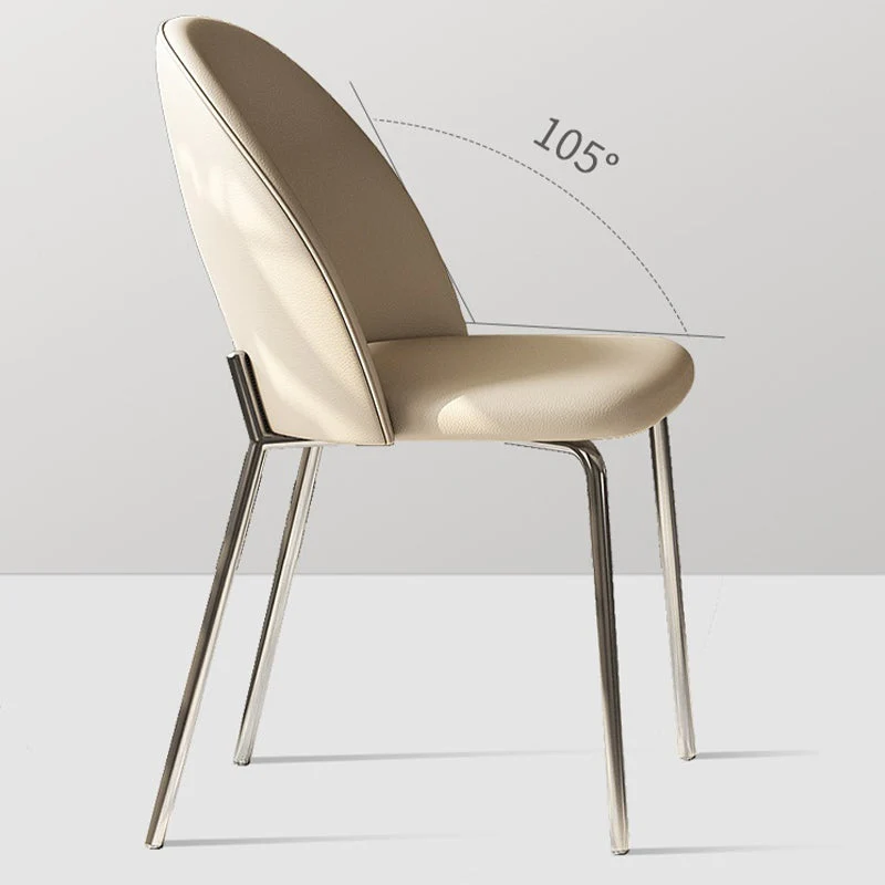 Contemporary Kitchen Dining Chairs Faux Leather Side Chairs Metalen Legs