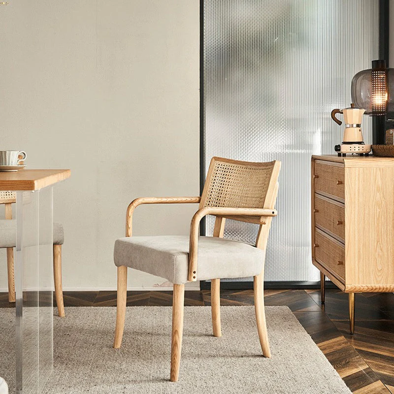 Contemporary Kitchen Dining Chairs Upholstered Chairs Wood Base Grey
