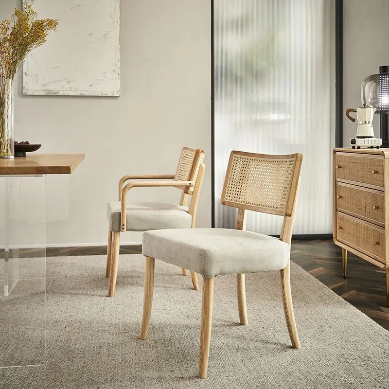 Contemporary Kitchen Dining Chairs Upholstered Chairs Wood Base Grey