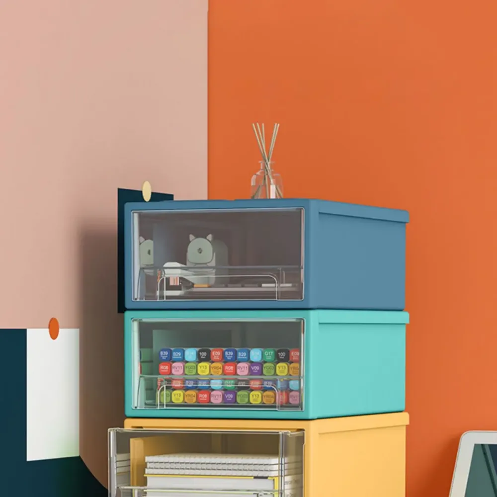Contemporary Kunststof glas Cabinet Storage and Drawers Filing Cabinet 7