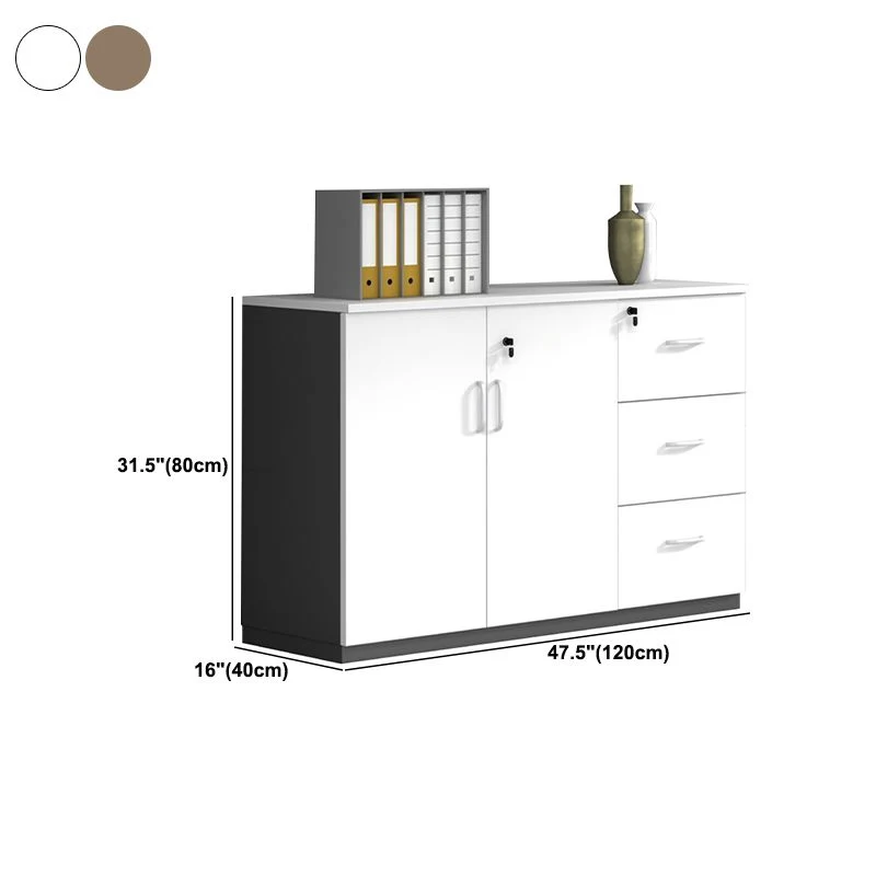 Contemporary Lateral Filing Cabinet Wood Filing Cabinet Lock and Storage White
