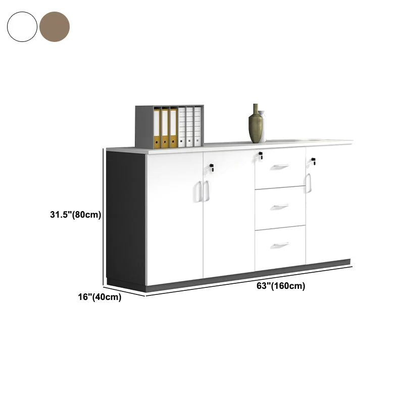 Contemporary Lateral Filing Cabinet Wood Filing Cabinet Lock and Storage White