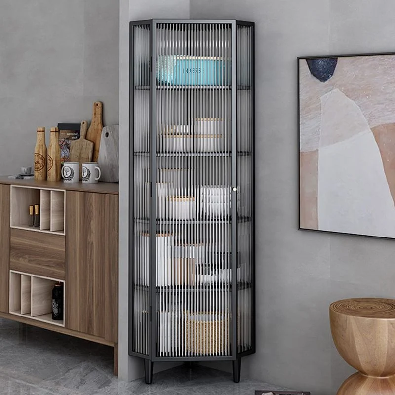 Contemporary Metaal Curio Cabinet Corner Unit Display Cabinet Doors Dining Room 15