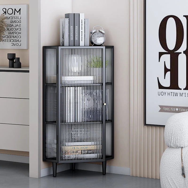 Contemporary Metaal Curio Cabinet Corner Unit Display Cabinet Doors Dining Room 15