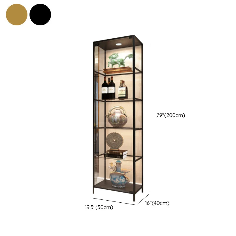 Contemporary Metalen Curio Cabinet Glass Doors Hutch Cabinet Doors Dining Room 19l
