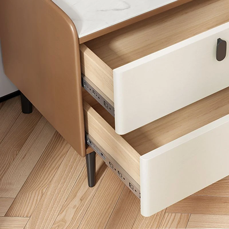 Contemporary Night Table Drawer Storage Bed Nightstand Legs Coffee
