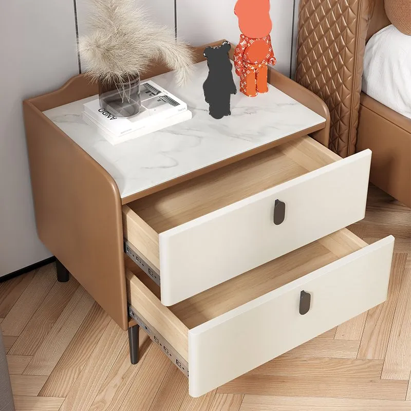 Contemporary Night Table Drawer Storage Bed Nightstand Legs Coffee
