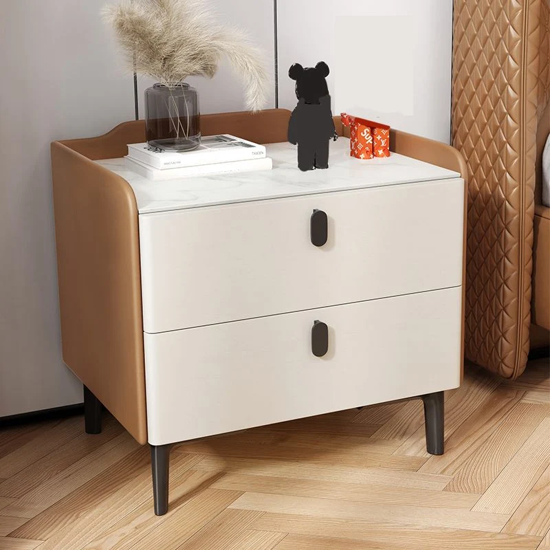 Contemporary Night Table Drawer Storage Bed Nightstand Legs Coffee