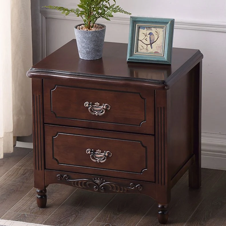 Contemporary Nightstand Uni Wood Accent Table Nightstand Drawers Walnutred