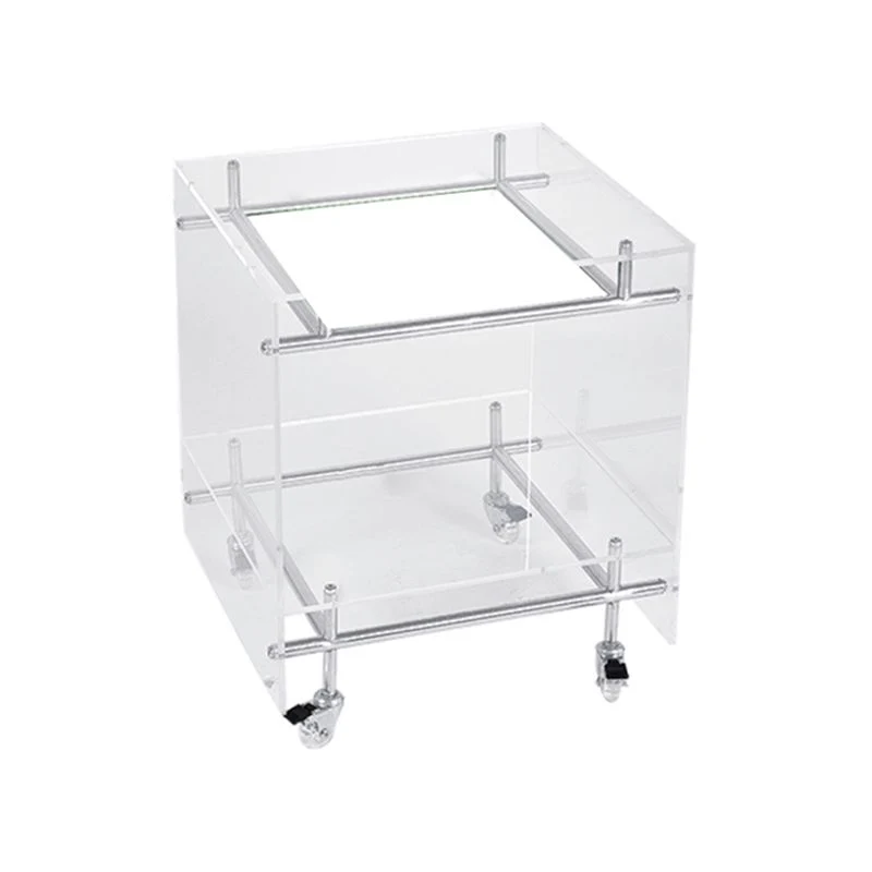 Contemporary Plastiek Rectangular End Table Double Tier Corner Table Storage Black