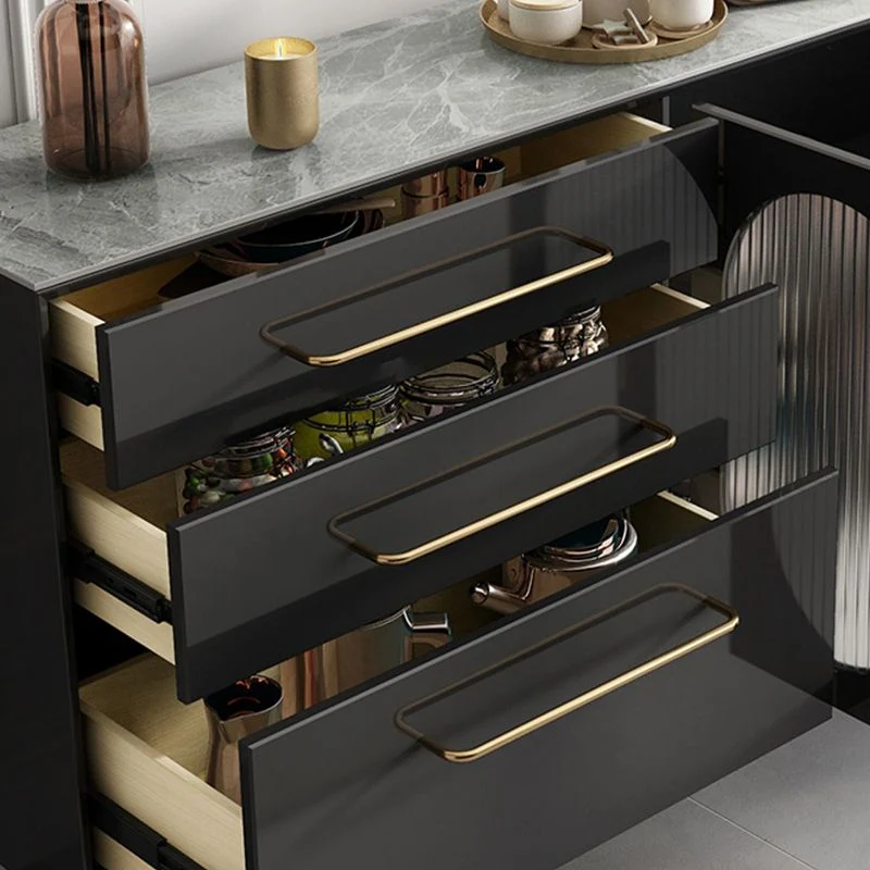 Contemporary Ravenzwart Dining Server Glass Doors Sideboard Cabinet Drawers 47l