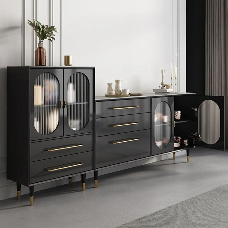 Contemporary Ravenzwart Dining Server Glass Doors Sideboard Cabinet Drawers 47l