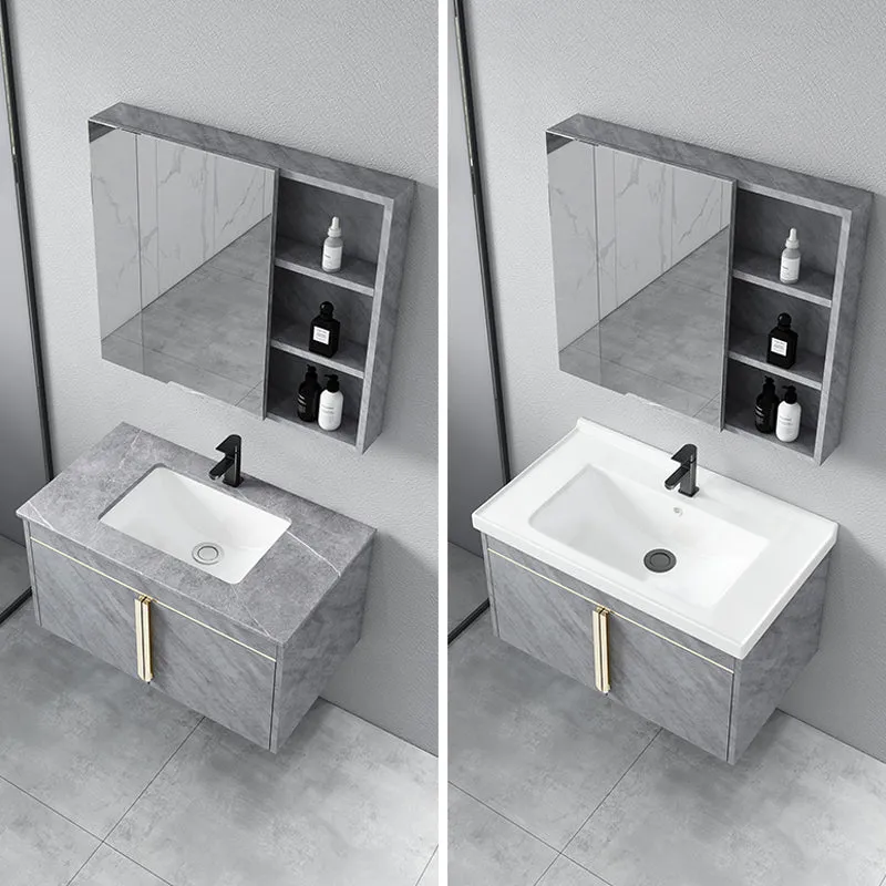 Contemporary Sink Vanity Mirror Cabinet Wall Mount Vanity Cabinet Storage Shelving 24l