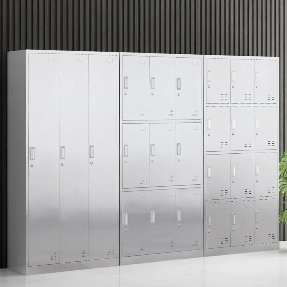 Contemporary Steel Indoor Cabinet Zilver Storage Cabinet Hinged Doors