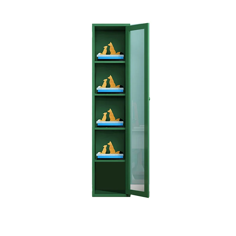 Contemporary Storage Cabinet Antique Finish Side Cabinet Glazen Paned 15