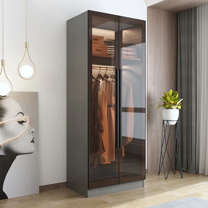 Contemporary Storage Cabinet Mirrored Finish Cabinet Glazen Door 31