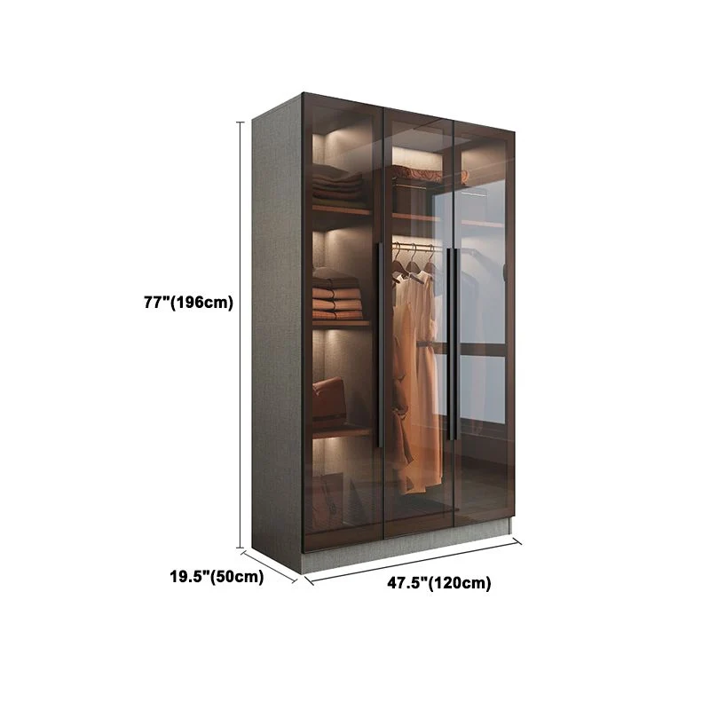 Contemporary Storage Cabinet Mirrored Finish Cabinet Glazen Door 31