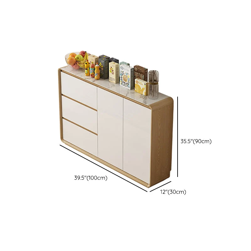 Contemporary Style Afstelbaar Shelving Wood Sideboard Cabinet Cabinets and Drawers 39l