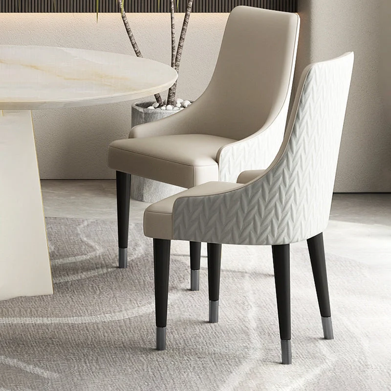 Contemporary Style Chairs Arm Dining Chairs Wood Legs Kitchen Light