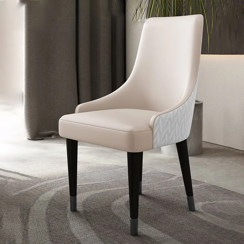 Contemporary Style Chairs Arm Dining Chairs Wood Legs Kitchen Light
