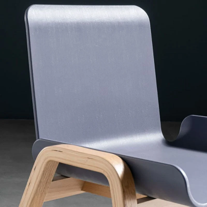 Contemporary Style Dining Chairs Armless Chairs Kitchen Hout Legs Navy
