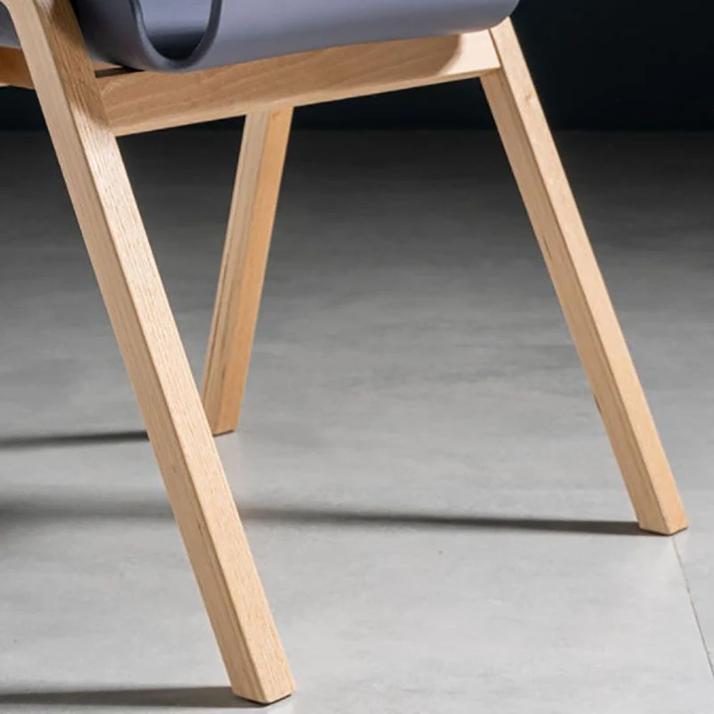 Contemporary Style Dining Chairs Armless Chairs Kitchen Hout Legs Navy