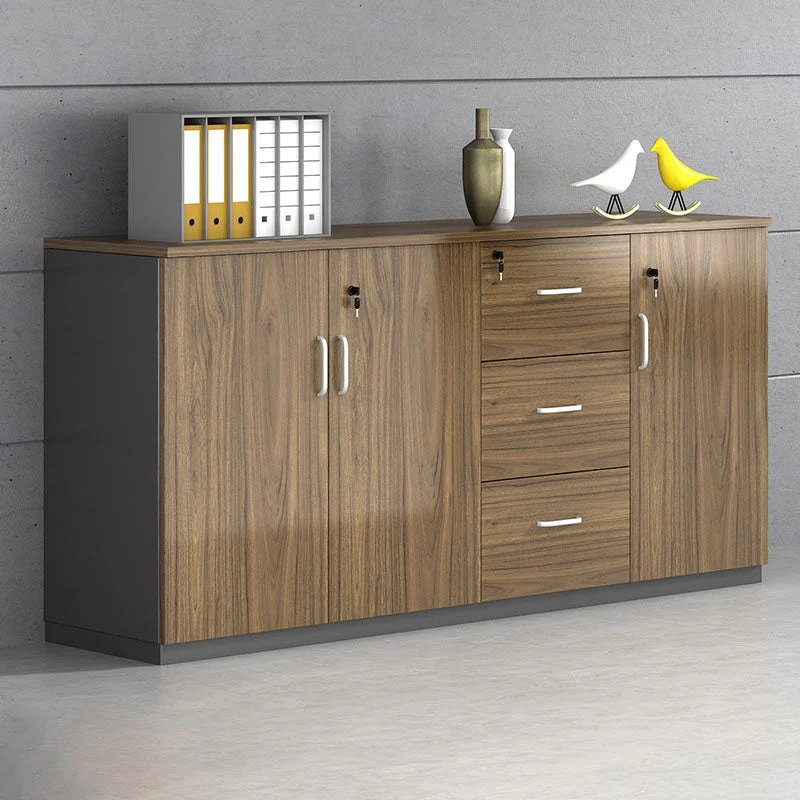 Contemporary Style File Cabinet Lateral Wood File Cabinet Locking Storage 47l
