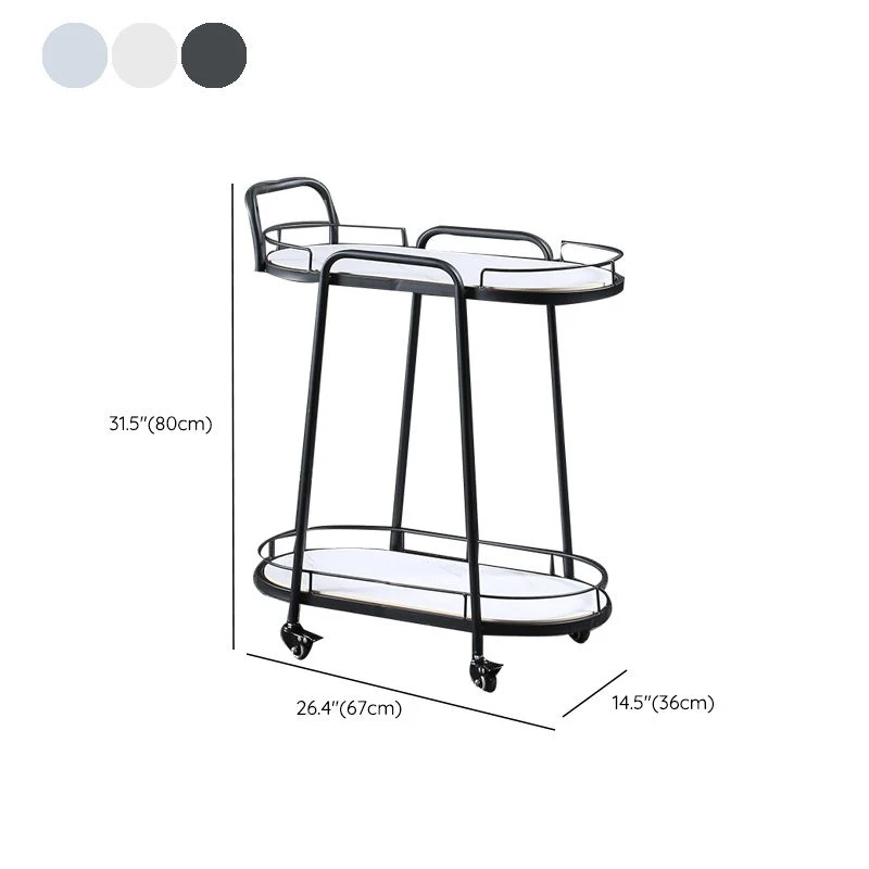 Contemporary Style Oval Prep Table Rolling Metaal Prep Table Kitchen