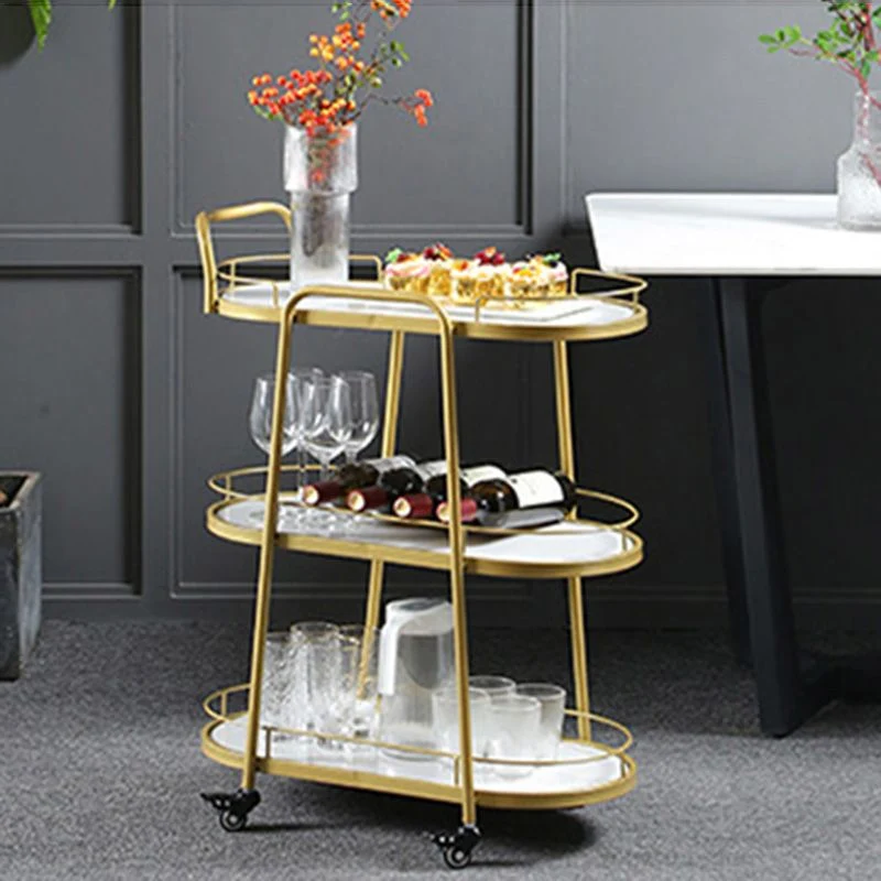 Contemporary Style Oval Prep Table Rolling Metaal Prep Table Kitchen