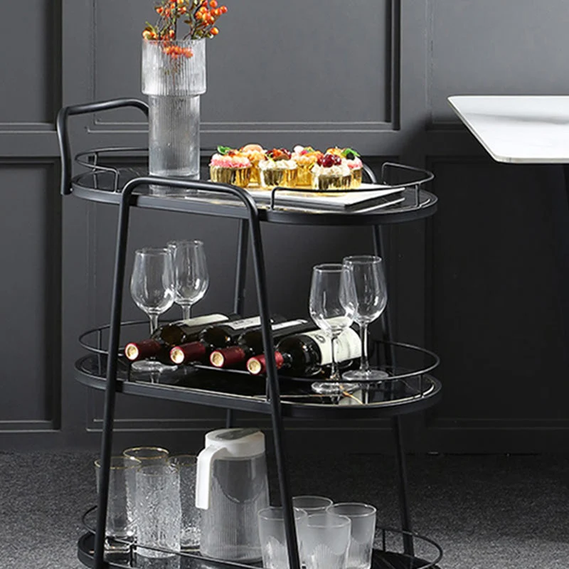 Contemporary Style Oval Prep Table Rolling Metaal Prep Table Kitchen
