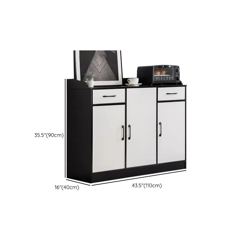 Contemporary Style Wood Dining Buffet Drawer and Cabinets 24l