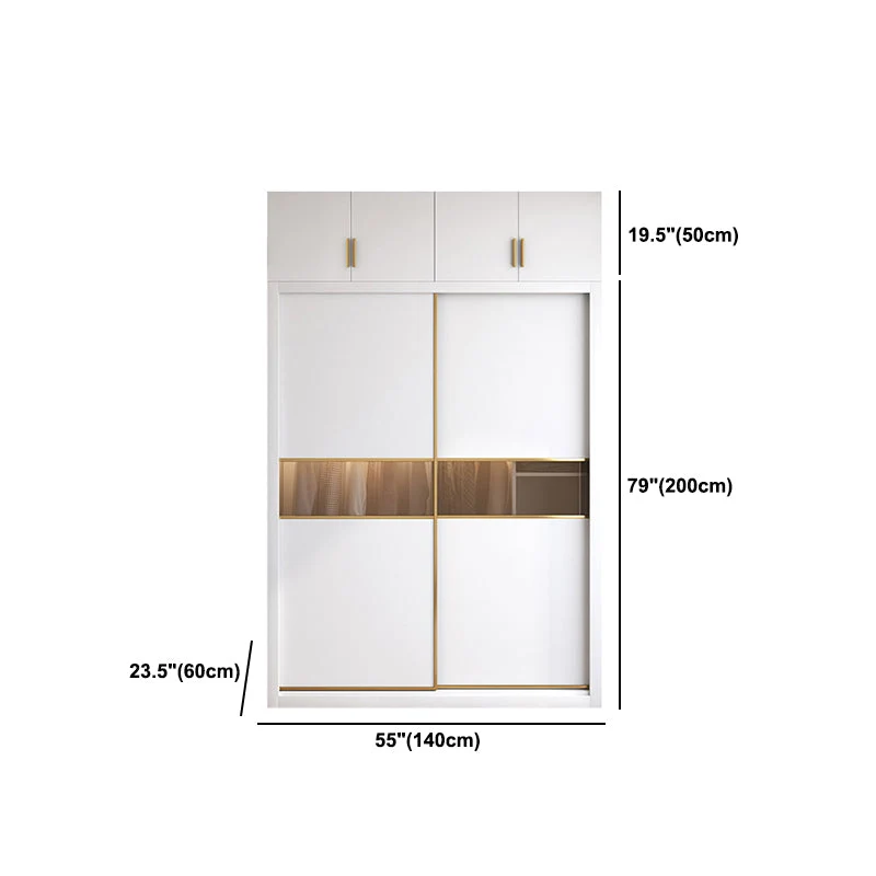 Contemporary Style Wooden Wardrobe Donzig Close Door Wardrobe Closet Drawer 47l