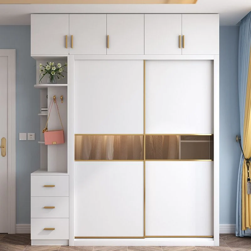 Contemporary Style Wooden Wardrobe Donzig Close Door Wardrobe Closet Drawer 47l