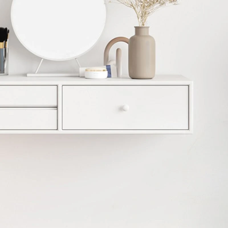 Contemporary Vanity 3 Storage Drawers Dresser Mirror Stool Ivoor None