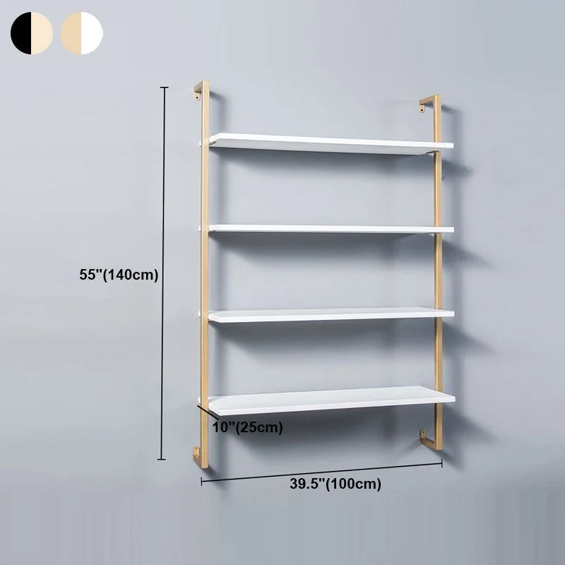 Contemporary Wall Unit Bookshelf Ijzer Frame Manufactured Wood Shelf 23