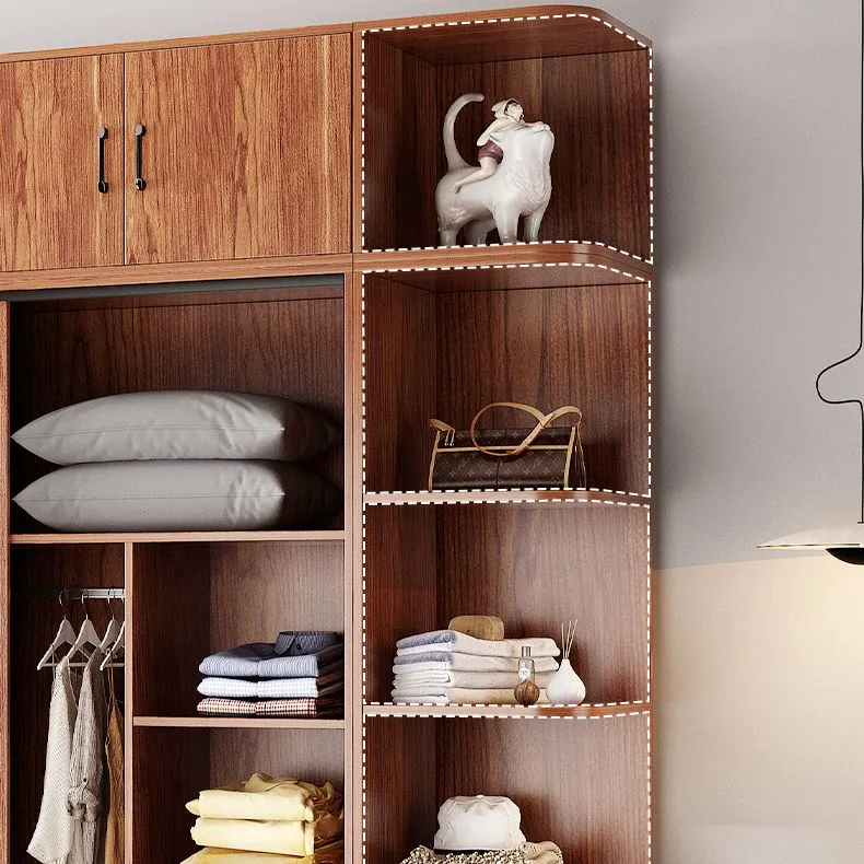 Contemporary Wardrobe Closet Garment Rod Natuurhout Wardrobe Cabinet None