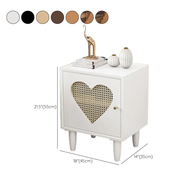 Contemporary Wood Bedside Cabinet Antique Finish Bed Nightstand Nut
